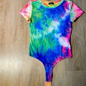 Andi Tie-Dye Women’s Short Sleeve Bodysuit – Size Small